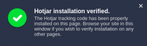 hotjar installation verified