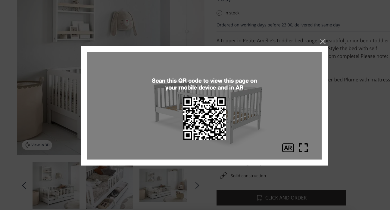 MAgento 3D product view QR code 